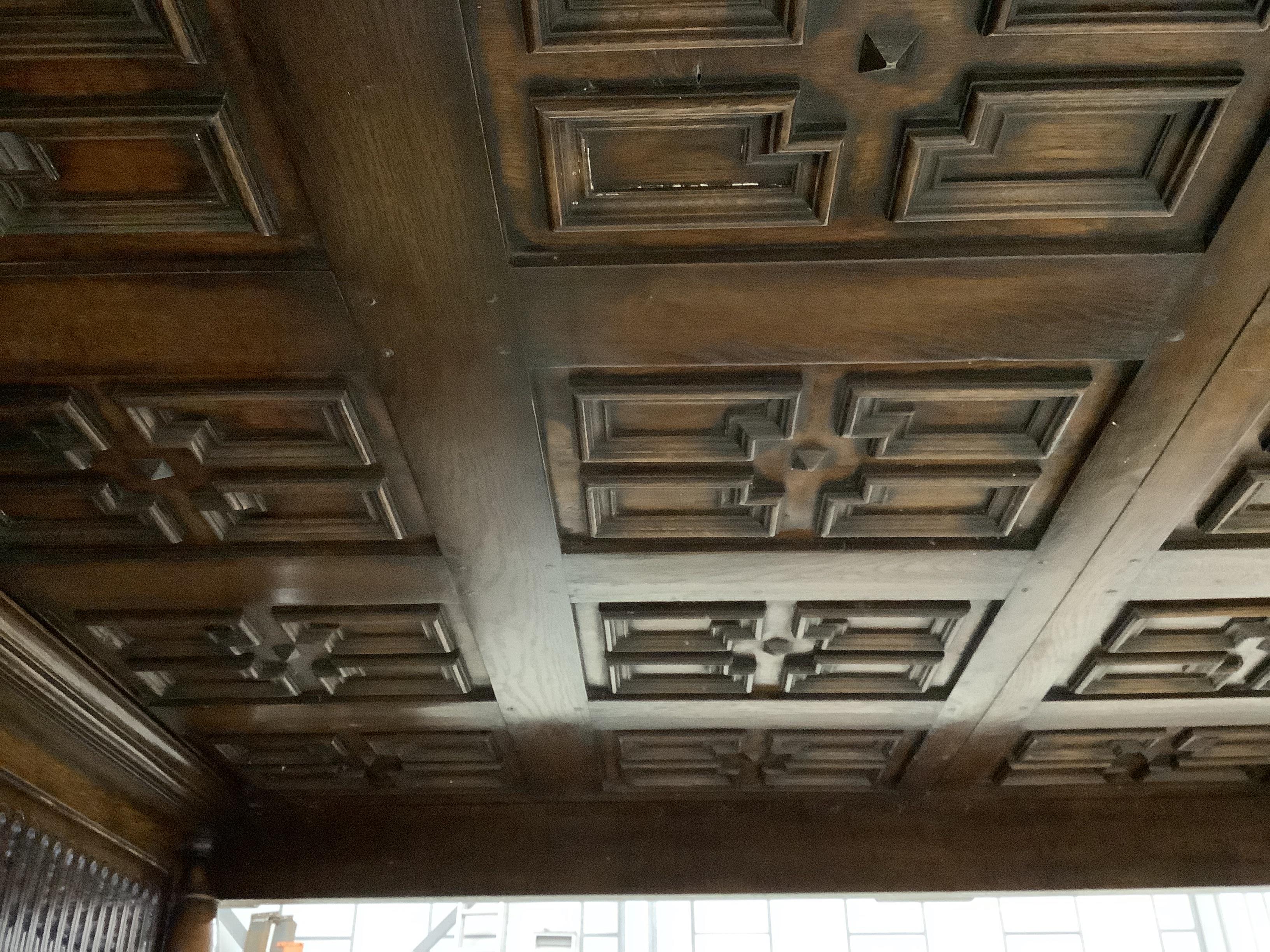 A 17th century style oak tester bed frame, width 160cm, length 218cm, height 199cm